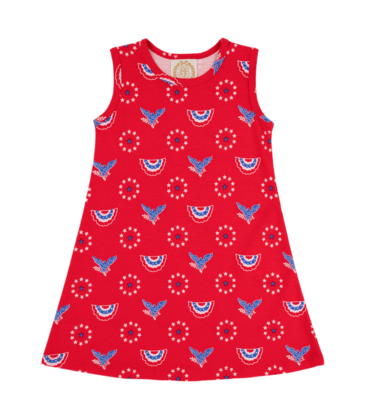 The Beaufort Bonnet Company TBBC Sleeveless Polly Play Dress - Star Spangled Swag