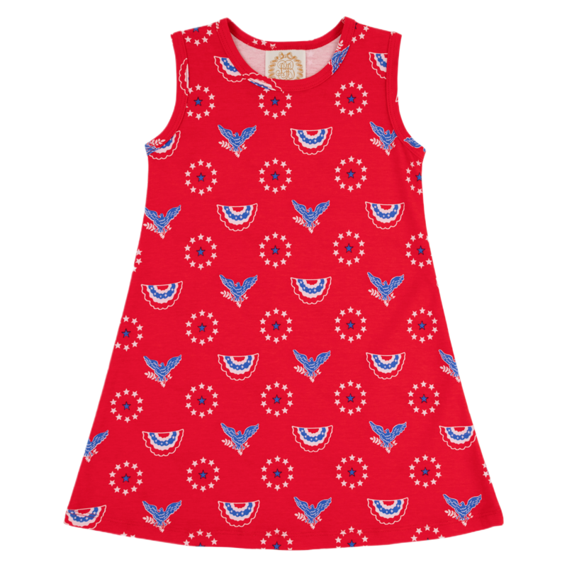 The Beaufort Bonnet Company TBBC Sleeveless Polly Play Dress - Star Spangled Swag