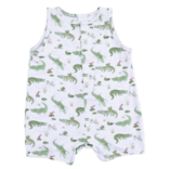 Angel Dear Angel Dear Shortie Romper - Crayon Alligators