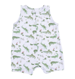 Angel Dear Angel Dear Shortie Romper - Crayon Alligators
