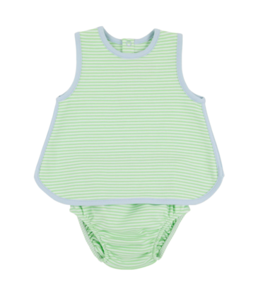 The Beaufort Bonnet Company TBBC Stevie Set - Lexington Lime Stripe/Buckhead Blue