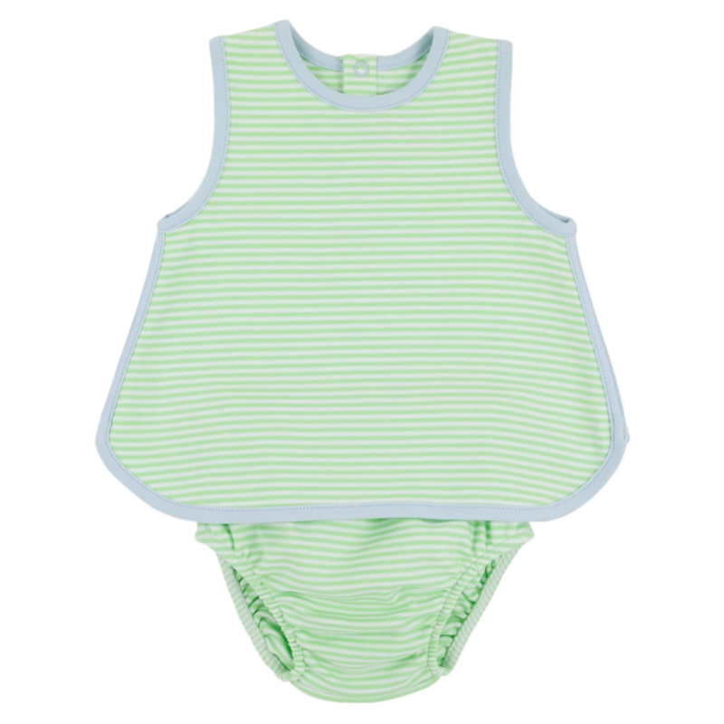 The Beaufort Bonnet Company TBBC Stevie Set - Lexington Lime Stripe/Buckhead Blue