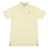 The Beaufort Bonnet Company TBBC Prim & Proper Polo - Lake Worth Yellow Stripe/Barbados Blue