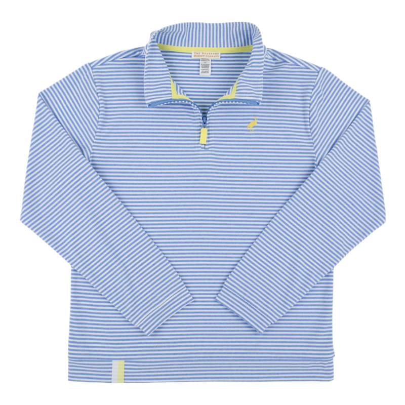 The Beaufort Bonnet Company TBBC Prepletic Hayword Half Zip - Barbados Blue Stripe/Self