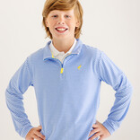 The Beaufort Bonnet Company TBBC Prepletic Hayword Half Zip - Barbados Blue Stripe/Self