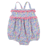 The Beaufort Bonnet Company TBBC St. Bart's Bubble Bathing Suit - Briar Patch Petals/Hamptons Hot Pink