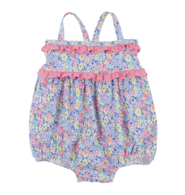The Beaufort Bonnet Company TBBC St. Bart's Bubble Bathing Suit - Briar Patch Petals/Hamptons Hot Pink