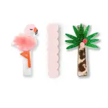 Lilies & Roses Tropical Trio Flamingo Hair Clips