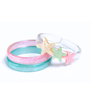 Lilies & Roses Starfish Blue & Pink Bangles