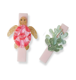 Lilies & Roses Sea Turtle Pink Hair Clips