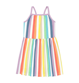 Primary Primary Rainbow Stripe Picnic Dress
