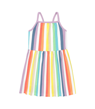 Primary Primary Rainbow Stripe Picnic Dress