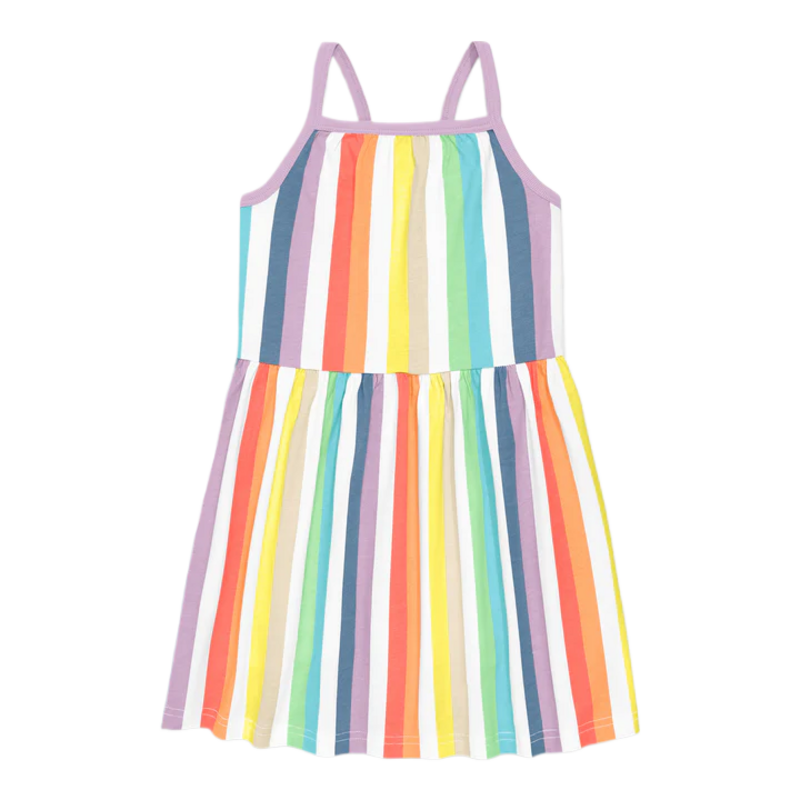 Primary Primary Rainbow Stripe Picnic Dress