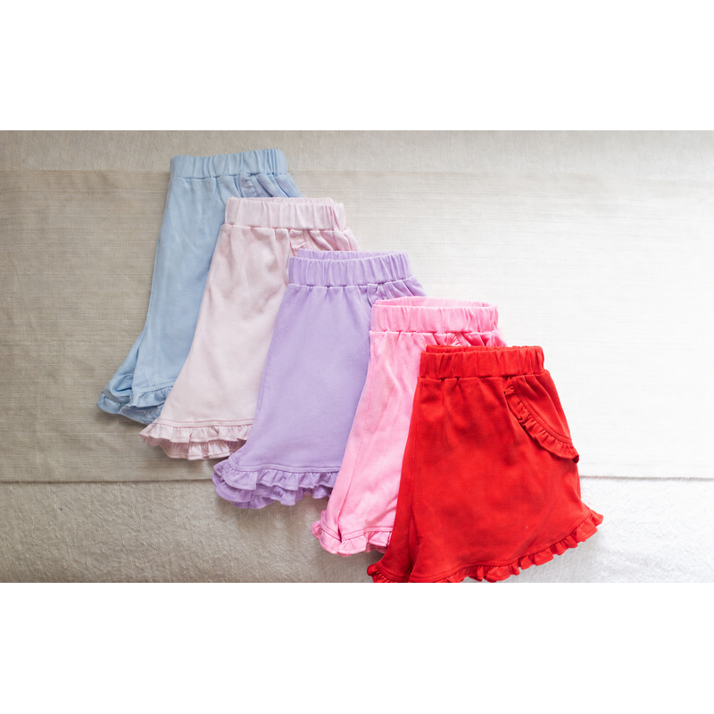 James & Lottie James & Lottie Kinley Ruffle Shorts - Bubblegum Pink