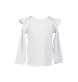 The Proper Peony *Pre-Order* The Proper Peony LS White Flutter Sleeve Shirt