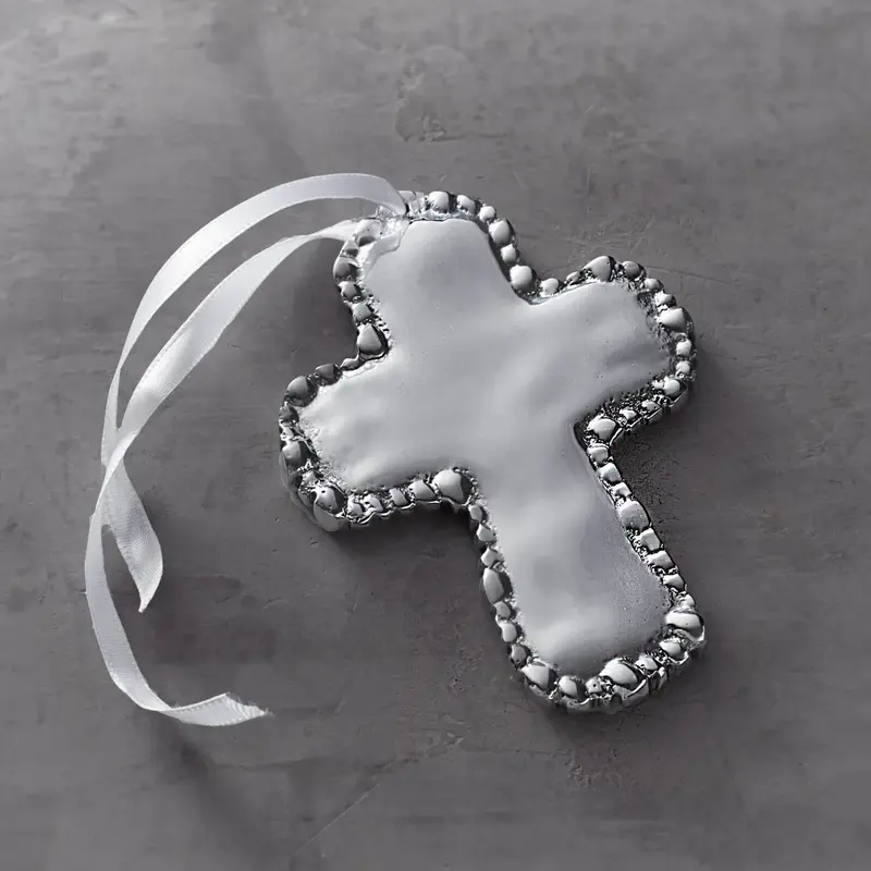 Beatriz Ball Pearl Cross Ornament