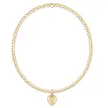 enewton enewton egirl Classic Gold 2mm Bead Bracelet - Love Plush Small Gold Charm