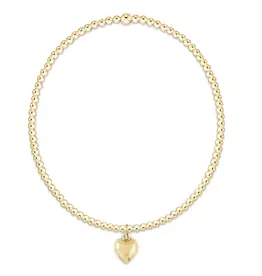 enewton enewton egirl Classic Gold 2mm Bead Bracelet - Love Plush Small Gold Charm