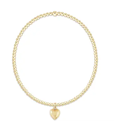 enewton enewton egirl Classic Gold 2mm Bead Bracelet - Love Plush Small Gold Charm