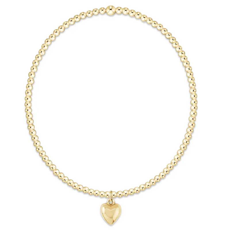 enewton enewton egirl Classic Gold 2mm Bead Bracelet - Love Plush Small Gold Charm