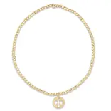 enewton enewton egirl Classic Gold 2mm Bead Bracelet - Guardian Angel Small Gold Disc