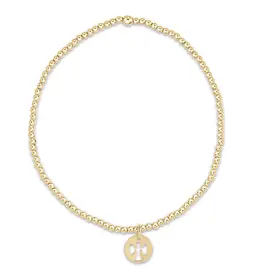 enewton enewton egirl Classic Gold 2mm Bead Bracelet - Guardian Angel Small Gold Disc