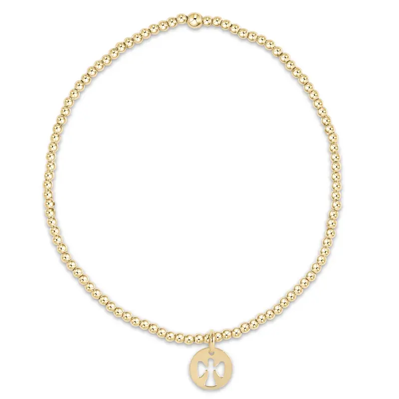 enewton enewton egirl Classic Gold 2mm Bead Bracelet - Guardian Angel Small Gold Disc