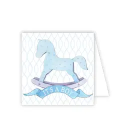 RoseanneBeck Collections It's A Boy Blue Rocking Horse Enclosure Card