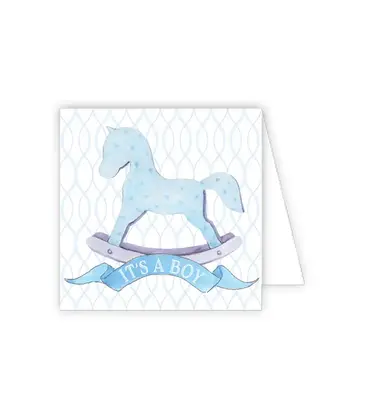 RoseanneBeck Collections It's A Boy Blue Rocking Horse Enclosure Card