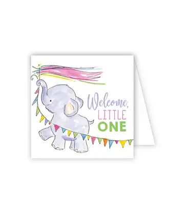 RoseanneBeck Collections Welcome Little One Elephant Enclosure Card