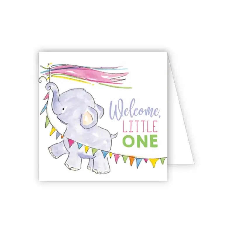 RoseanneBeck Collections Welcome Little One Elephant Enclosure Card