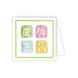 RoseanneBeck Collections Handpainted Baby Blocks Enclosure Card