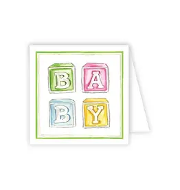RoseanneBeck Collections Handpainted Baby Blocks Enclosure Card