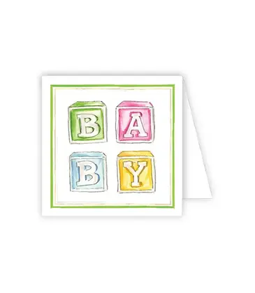 RoseanneBeck Collections Handpainted Baby Blocks Enclosure Card