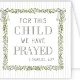 RoseanneBeck Collections Baby Verse White Floral Frame and Bows Enclosure Card