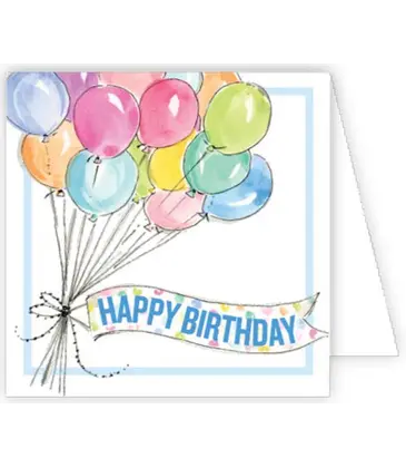 RoseanneBeck Collections Happy Birthday Bunch of Balloons Enclosure Card