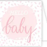 RoseanneBeck Collections Hello Baby Pink Confetti Enclosure Card