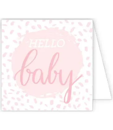 RoseanneBeck Collections Hello Baby Pink Confetti Enclosure Card