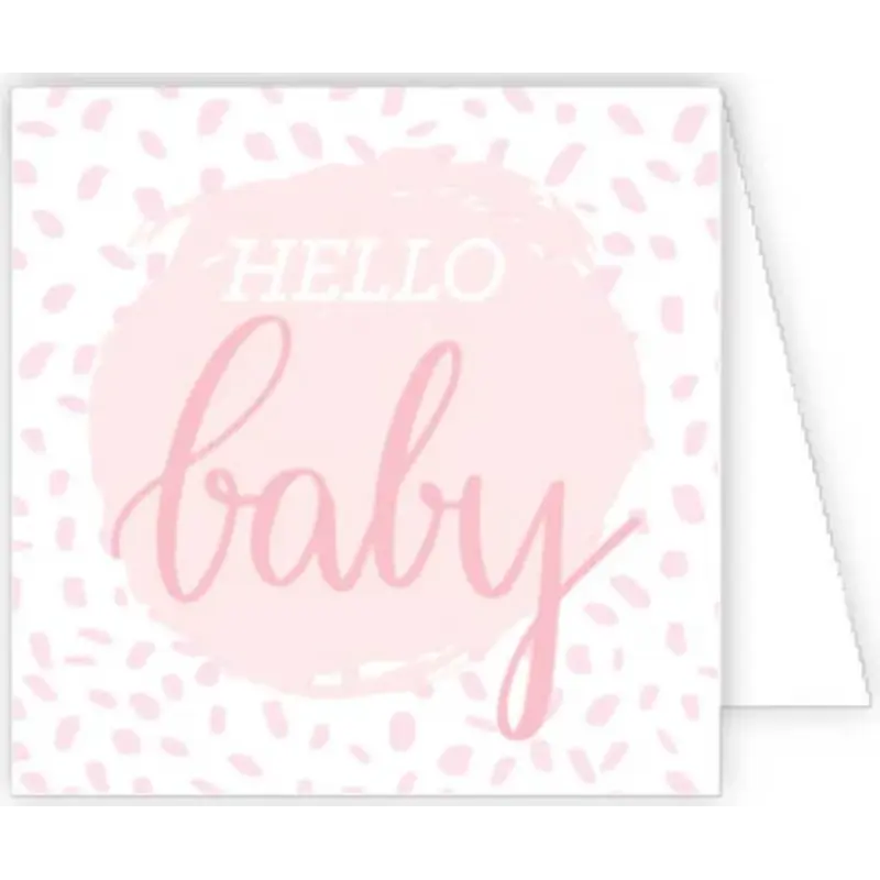 RoseanneBeck Collections Hello Baby Pink Confetti Enclosure Card