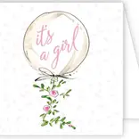 RoseanneBeck Collections Its A Girl Welcome Little One Balloon Enclosure Card