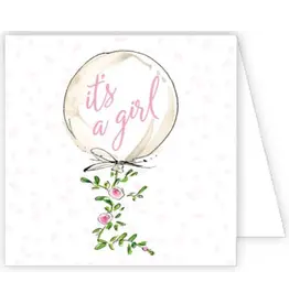 RoseanneBeck Collections Its A Girl Welcome Little One Balloon Enclosure Card