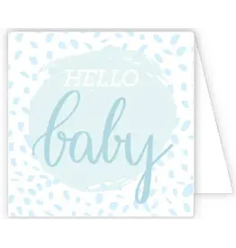 RoseanneBeck Collections Hello Baby Blue Confetti Enclosure Card
