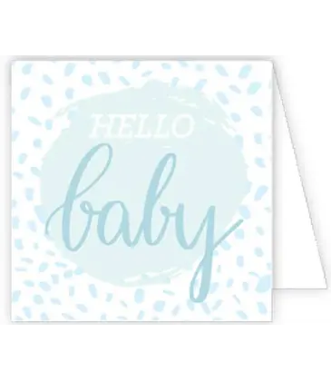 RoseanneBeck Collections Hello Baby Blue Confetti Enclosure Card