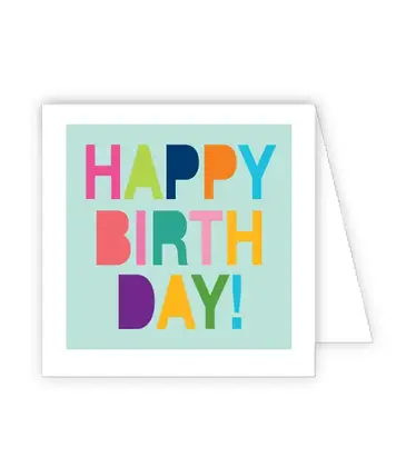 RoseanneBeck Collections Happy Birthday Colorful Block Enclosure Card