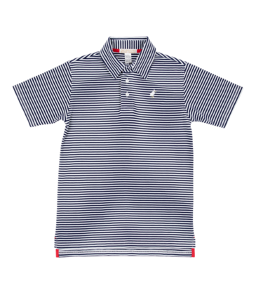 The Beaufort Bonnet Company TBBC Prim & Proper Polo - Nantucket Navy Stripe