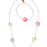 Great Pretenders Great Pretenders Heart Geode Necklace & Bracelet Set