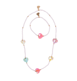 Great Pretenders Great Pretenders Heart Geode Necklace & Bracelet Set