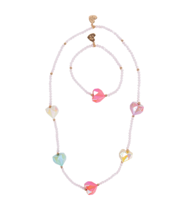 Great Pretenders Great Pretenders Heart Geode Necklace & Bracelet Set