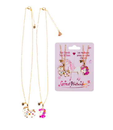 Great Pretenders Great Pretenders Bejewelled Unicorns Tear & Share Necklace