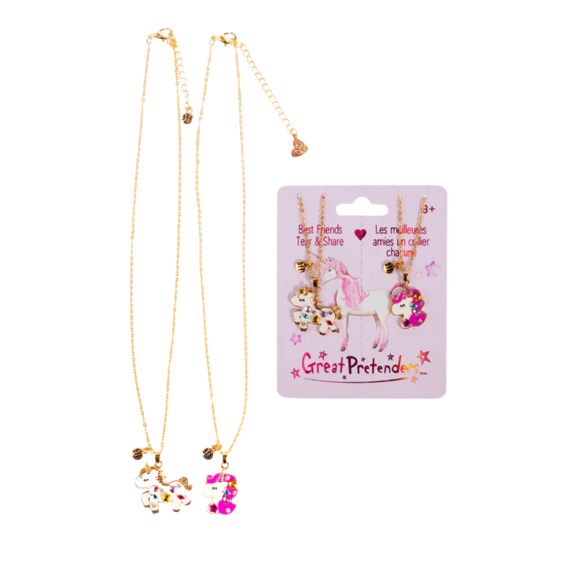 Great Pretenders Great Pretenders Bejewelled Unicorns Tear & Share Necklace
